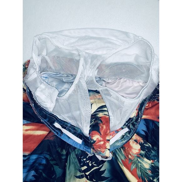 Merona Mens L Blue Orange Beach Aloha Floral Board Shorts Swim Trunks Drawstring - Picture 7 of 10